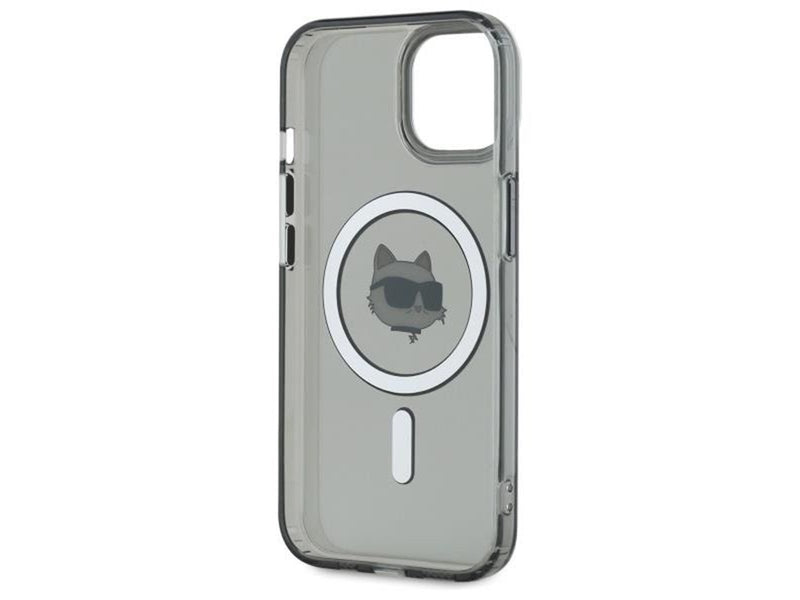 Karl Lagerfeld KLHMP15SHLSCHK iPhone 15 6.1" black/black hardcase IML Metal Choupette Head MagSafe