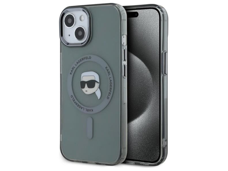 Karl Lagerfeld KLHMP15SHLSKIK iPhone 15 6.1" black/black hardcase IML Metal Karl Head MagSafe