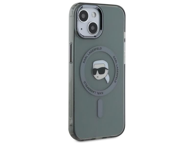 Karl Lagerfeld KLHMP15SHLSKIK iPhone 15 6.1" black/black hardcase IML Metal Karl Head MagSafe