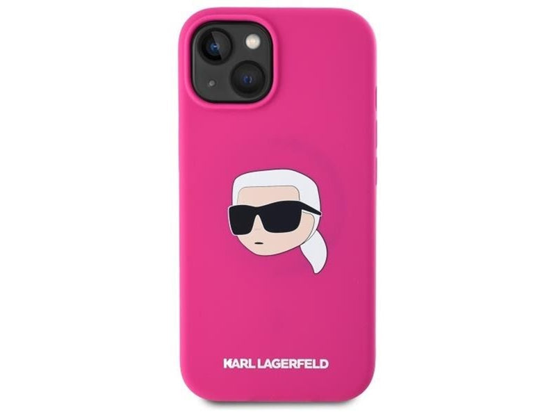 Karl Lagerfeld KLHMP15SSKHPPLF iPhone 15 6.1" fuchsia/fuschia hardcase Silicone Karl Head Print MagSafe