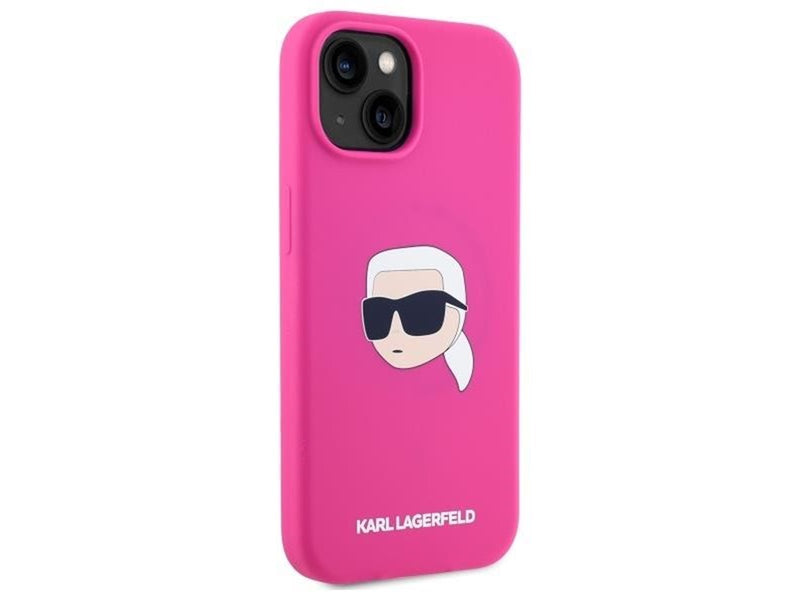 Karl Lagerfeld KLHMP15SSKHPPLF iPhone 15 6.1" fuchsia/fuschia hardcase Silicone Karl Head Print MagSafe