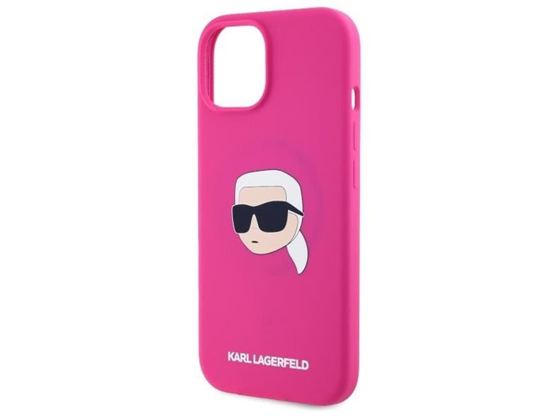 Karl Lagerfeld KLHMP15SSKHPPLF iPhone 15 6.1" fuchsia/fuschia hardcase Silicone Karl Head Print MagSafe