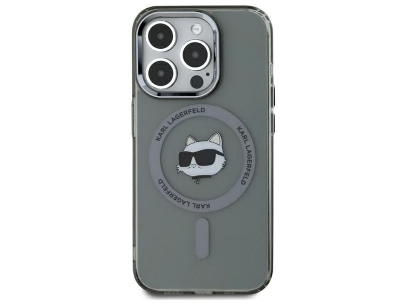 Karl Lagerfeld KLHMP15XHLSCHK iPhone 15 Pro Max 6.7" black/black hardcase IML Metal Choupette Head MagSafe