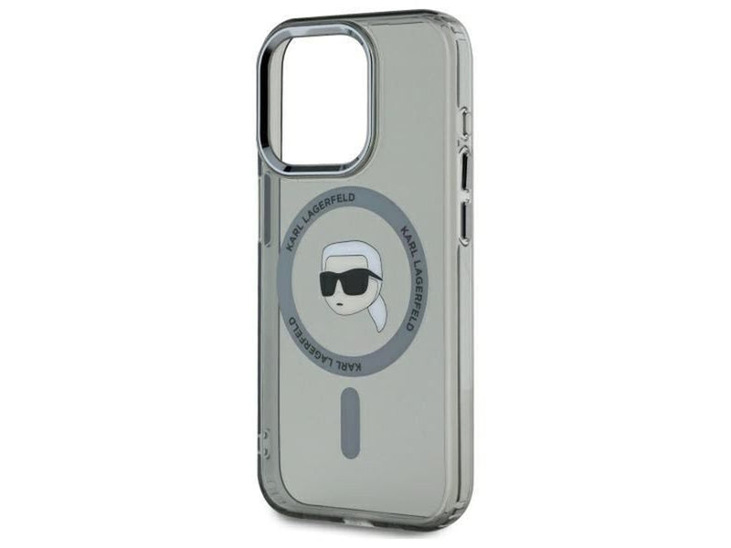 Karl Lagerfeld KLHMP15XHLSKIK iPhone 15 Pro Max 6.7" black/black hardcase IML Metal Karl Head MagSafe