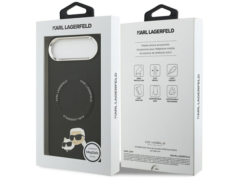 Karl Lagerfeld Karl & Choupette Pins MagSafe Case for iPhone Air - Black