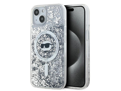 Karl Lagerfeld Liquid Glitter Choupette Head MagSafe Case for iPhone 15 Plus / 14 Plus - Transparent