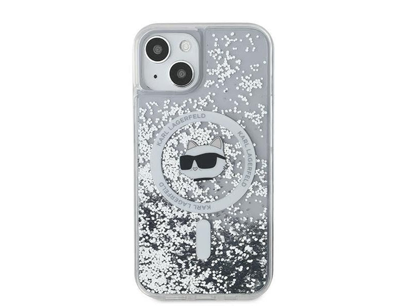 Karl Lagerfeld Liquid Glitter Choupette Head MagSafe case for iPhone 13 - transparent