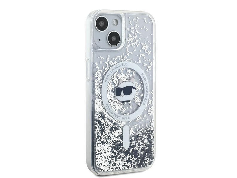 Karl Lagerfeld Liquid Glitter Choupette Head MagSafe case for iPhone 13 - transparent