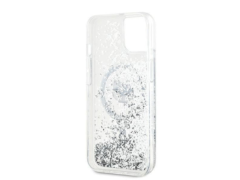 Karl Lagerfeld Liquid Glitter Choupette Head MagSafe case for iPhone 13 - transparent