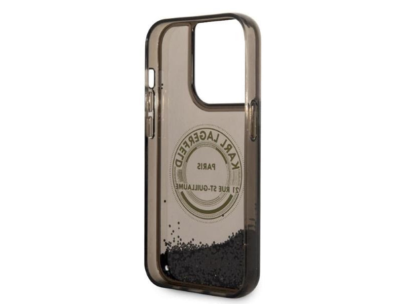 Karl Lagerfeld Liquid Glitter RSG case for iPhone 14 Pro - black
