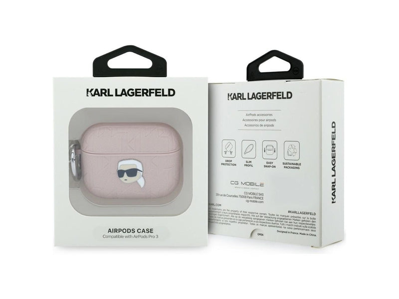 Karl Lagerfeld Monogram Karl Head Case for AirPods Pro 3 - Pink