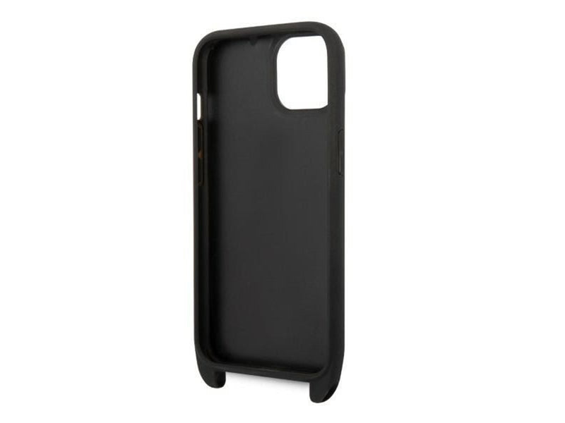 Karl Lagerfeld Monogram Plaque Logo Strap Case for iPhone 14 / 15 / 13 6.1" - Black