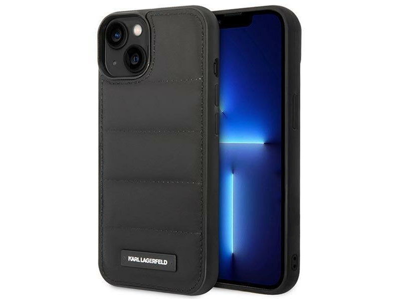 Karl Lagerfeld Puffy Elongated Logo iPhone 14 Case - Black