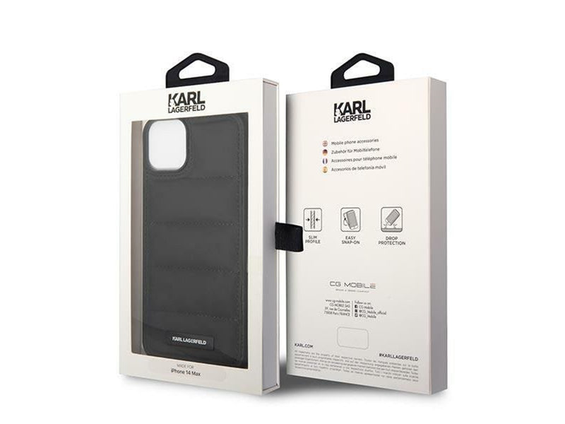Karl Lagerfeld Puffy Elongated Logo iPhone 14 Case - Black