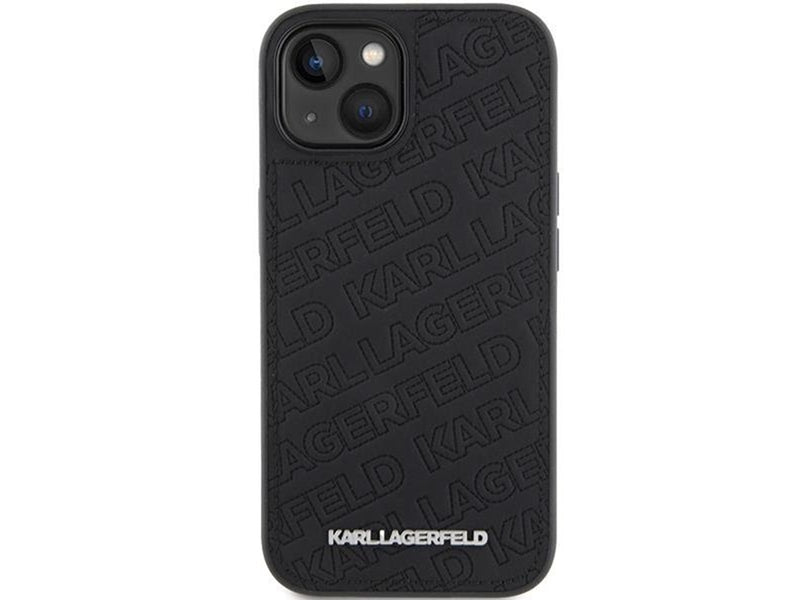 Karl Lagerfeld Quilted K Pattern case for iPhone 15 Plus / 14 Plus - black