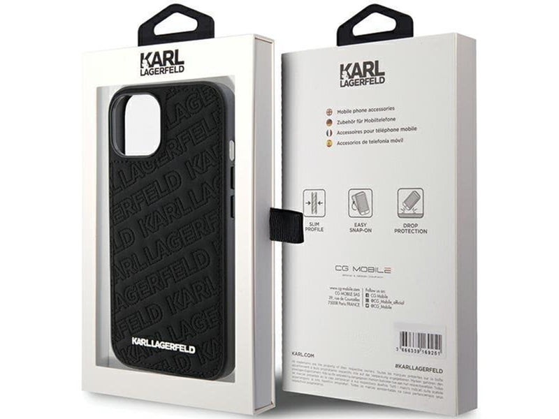 Karl Lagerfeld Quilted K Pattern case for iPhone 15 Plus / 14 Plus - black