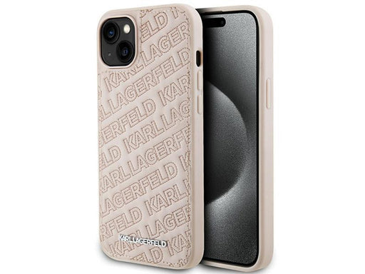 Karl Lagerfeld Quilted K Pattern case for iPhone 15 Plus / 14 Plus - pink
