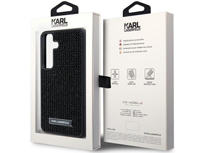 Karl Lagerfeld Rhinestone Metal Logo case for Samsung Galaxy S24+ - black