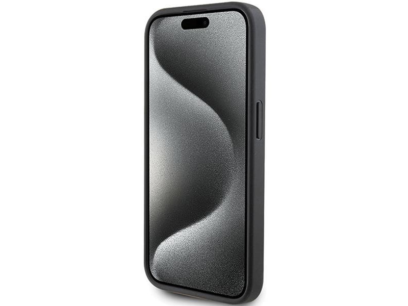 Karl Lagerfeld Saffiano Cardslot Karl&Choupette Metal Pin case for iPhone 15 Pro - black