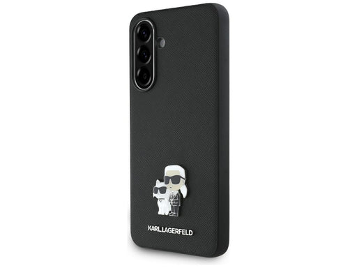 Karl Lagerfeld Saffiano Case w/ K&C Metal Logo for Samsung Galaxy A36 - Black
