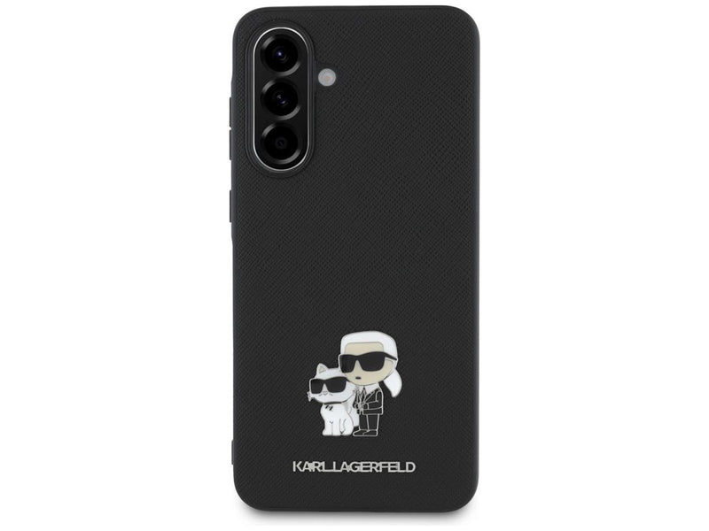 Karl Lagerfeld Saffiano Case w/ K&C Metal Logo for Samsung Galaxy A36 - Black