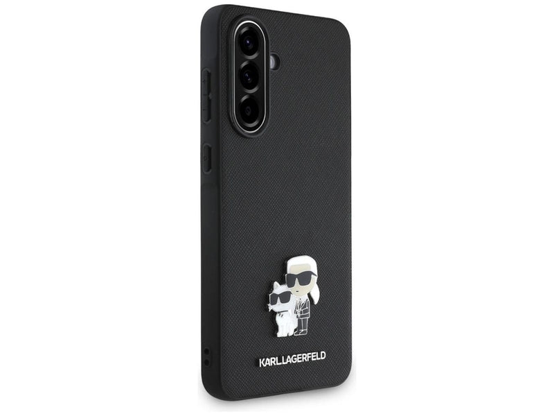 Karl Lagerfeld Saffiano Case w/ K&C Metal Logo for Samsung Galaxy A36 - Black