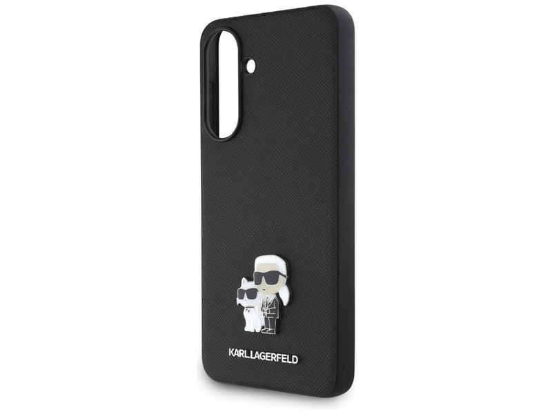 Karl Lagerfeld Saffiano Case w/ K&C Metal Logo for Samsung Galaxy A36 - Black