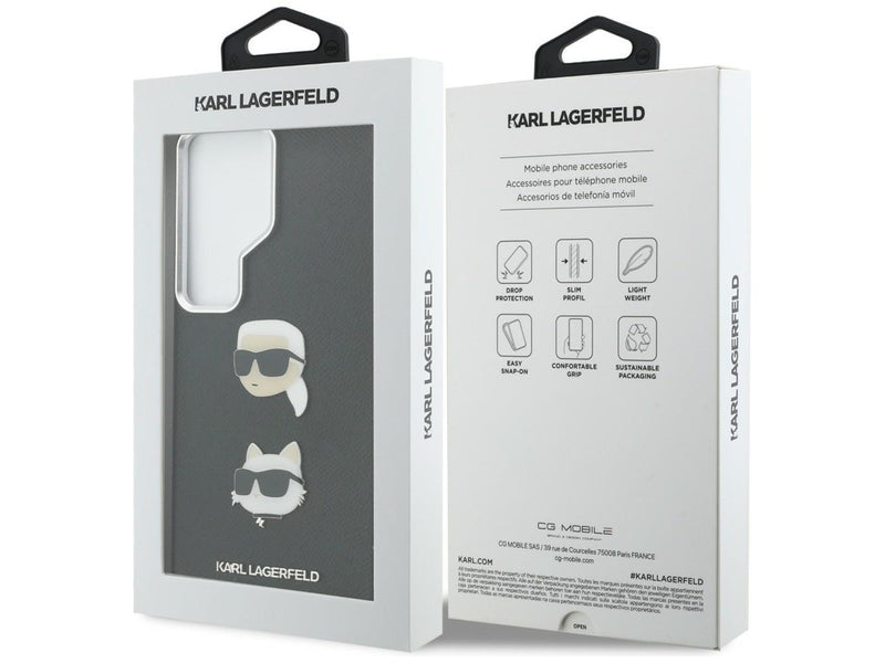 Karl Lagerfeld Saffiano Double Heads Metal Case for Samsung Galaxy S26 Ultra - Black