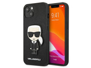 Karl Lagerfeld Saffiano Ikonik Karl's Patch Case for iPhone 13 mini - Black
