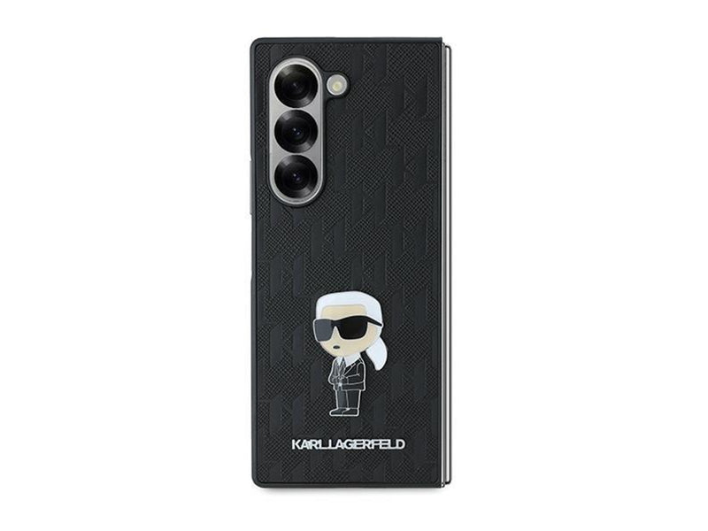 Karl Lagerfeld Saffiano Ikonik Pin Case for Samsung Galaxy Z Fold 6 - Black