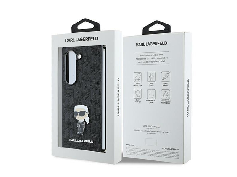 Karl Lagerfeld Saffiano Ikonik Pin Case for Samsung Galaxy Z Fold 6 - Black