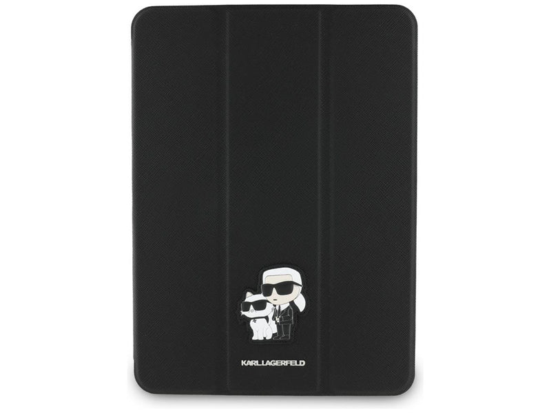 Karl Lagerfeld Saffiano Magnetic Karl & Choupette iPad Pro 11" 2024 Book Cover Case - Black