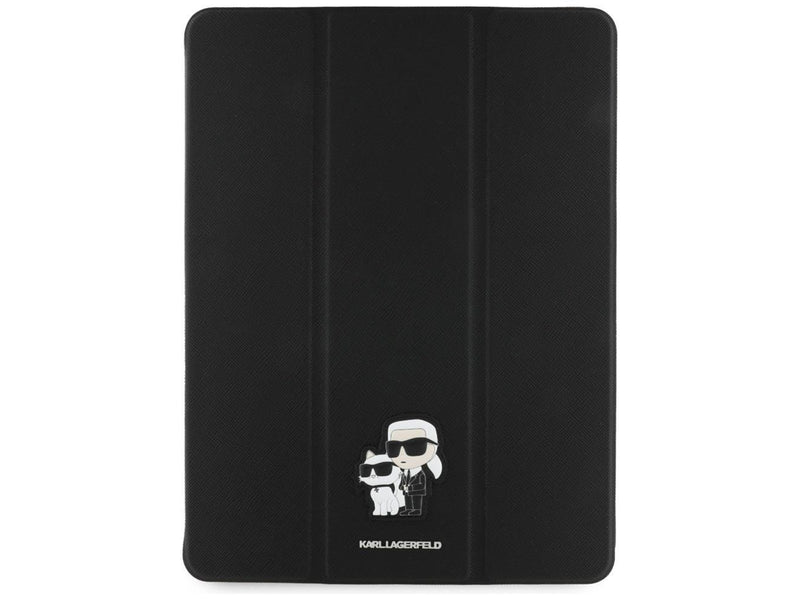 Karl Lagerfeld Saffiano Magnetic Karl & Choupette iPad Pro 13" 2024 Book Cover Case - Black