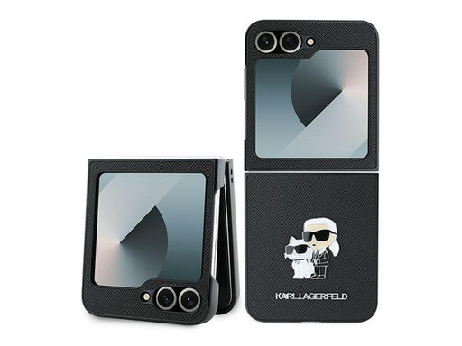 Karl Lagerfeld Saffiano Metal Pin Case for Samsung Galaxy Z Flip 6 - Black