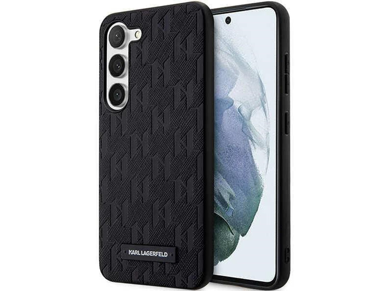 Karl Lagerfeld Saffiano Mono Metal Logo case for Samsung Galaxy S24+ - black