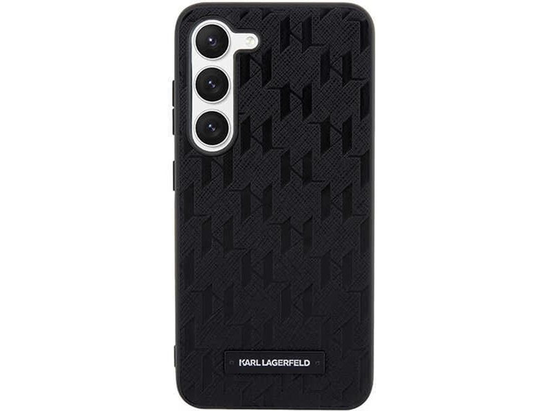Karl Lagerfeld Saffiano Mono Metal Logo case for Samsung Galaxy S24+ - black