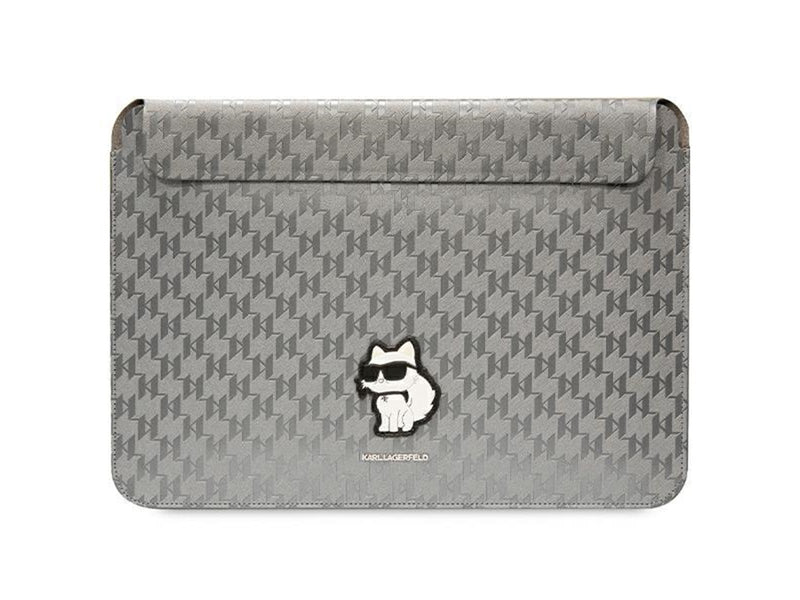 Karl Lagerfeld Saffiano Monogram Choupette case for a 14" laptop - silver