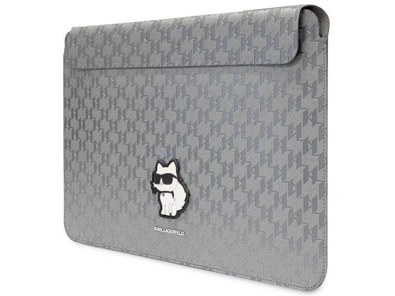 Karl Lagerfeld Saffiano Monogram Choupette case for a 14" laptop - silver