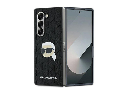 Karl Lagerfeld Saffiano Monogram Head Pin Case for Samsung Galaxy Z Fold 6 - Black