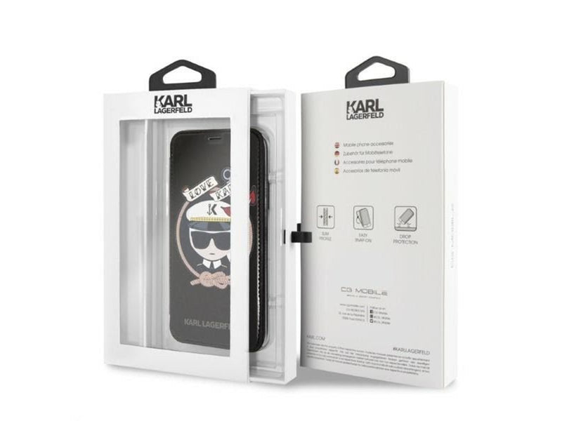 Karl Lagerfeld Signature Glitter iPhone X/Xs Case - Black