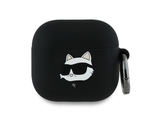 Karl Lagerfeld Silicone Choupette Head 3D Case for AirPods 4 - Black