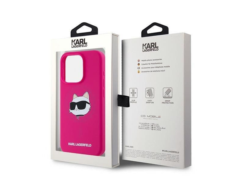 Karl Lagerfeld Silicone Choupette Head MagSafe case for iPhone 15 Pro - pink