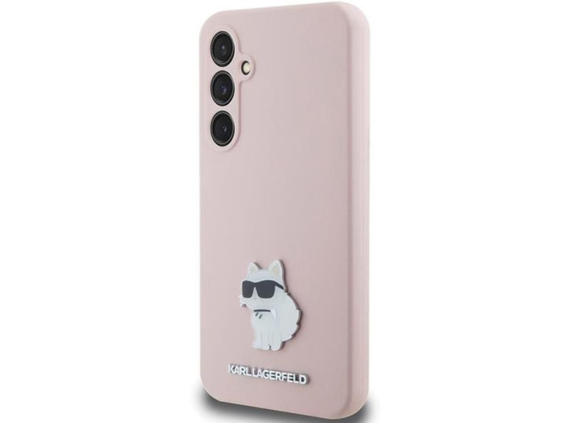 Karl Lagerfeld Silicone Choupette Metal Pin case for Samsung Galaxy S23 FE - pink