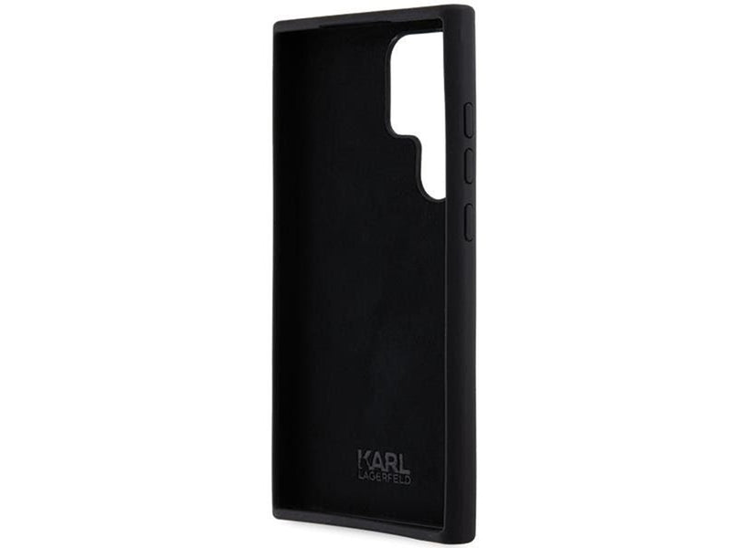 Karl Lagerfeld Silicone Choupette Metal Pin case for Samsung Galaxy S23 Ultra - black