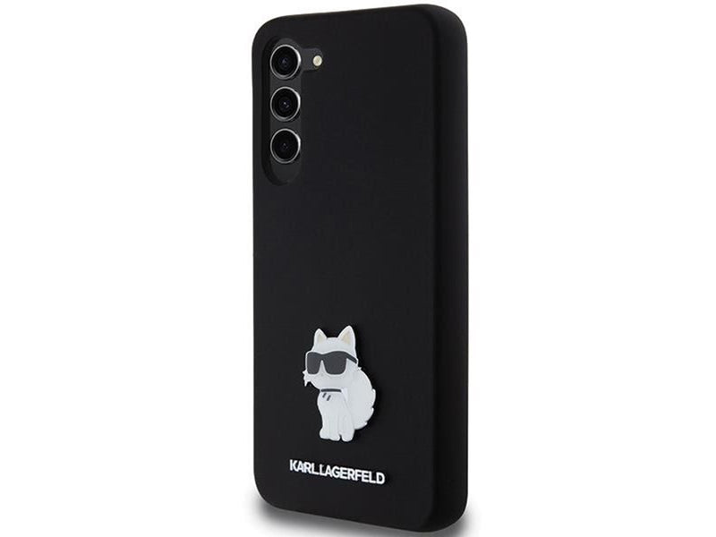 Karl Lagerfeld Silicone Choupette Metal Pin case for Samsung Galaxy S23+ - black