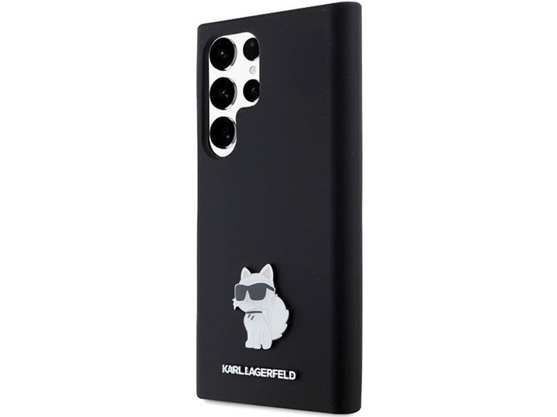 Karl Lagerfeld Silicone Choupette Metal Pin case for Samsung Galaxy S24 Ultra - black