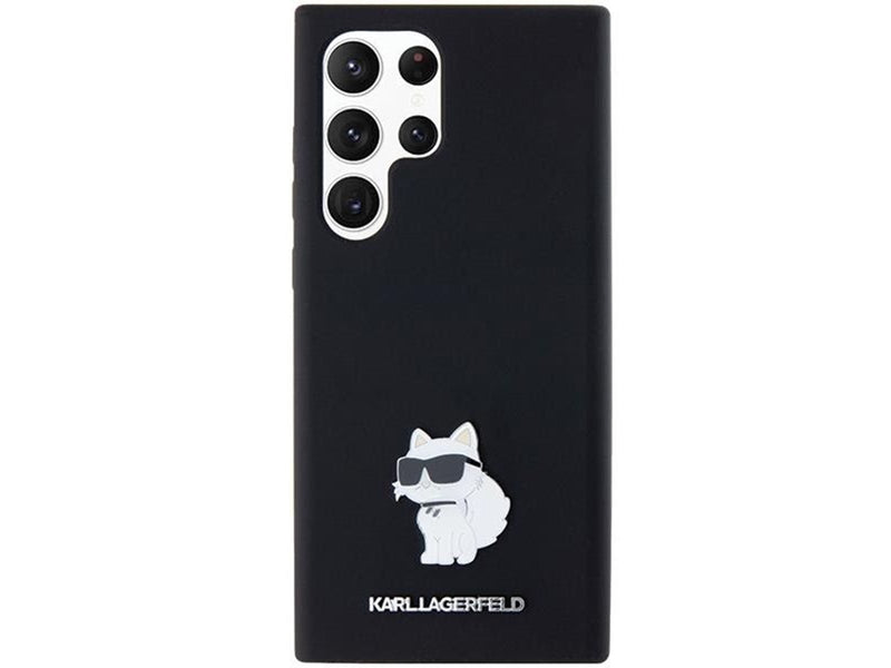 Karl Lagerfeld Silicone Choupette Metal Pin case for Samsung Galaxy S24 Ultra - black