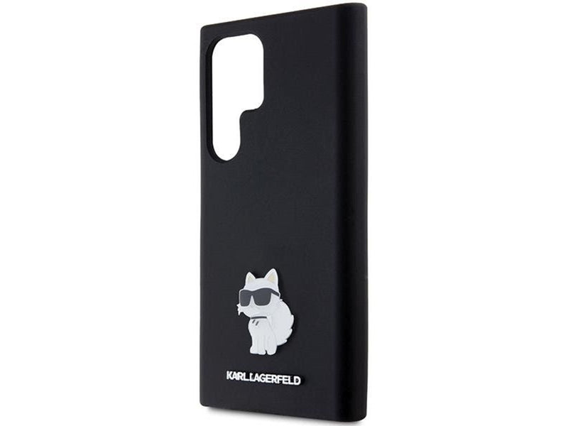 Karl Lagerfeld Silicone Choupette Metal Pin case for Samsung Galaxy S24 Ultra - black