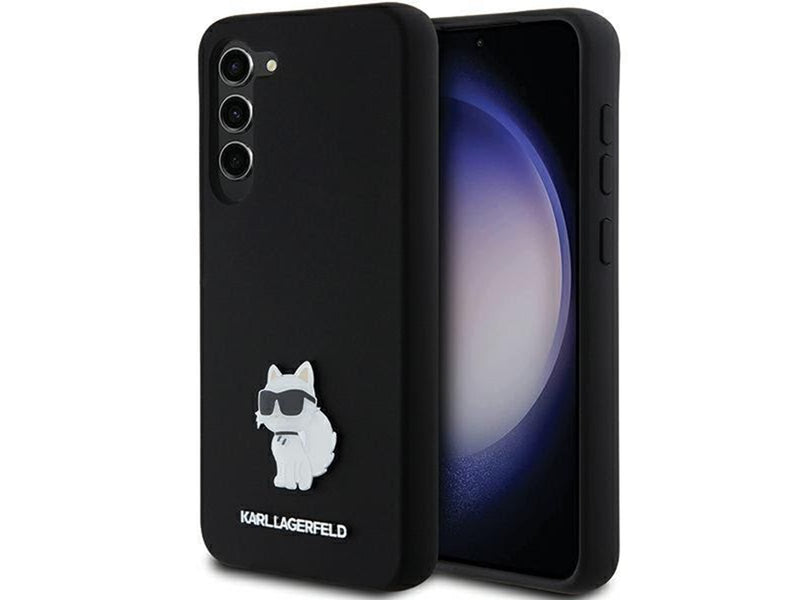 Karl Lagerfeld Silicone Choupette Metal Pin case for Samsung Galaxy S24+ - black