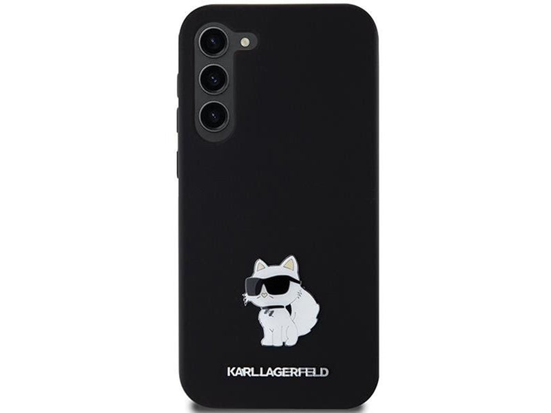 Karl Lagerfeld Silicone Choupette Metal Pin case for Samsung Galaxy S24+ - black